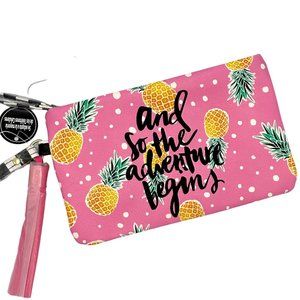 And So the Adventure Begins Cloth Make-Up Jewelry Bag Wristlet